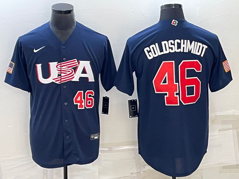 Men 2023 World Cub USA 46 Goldschmidt Blue Nike MLB Jersey2